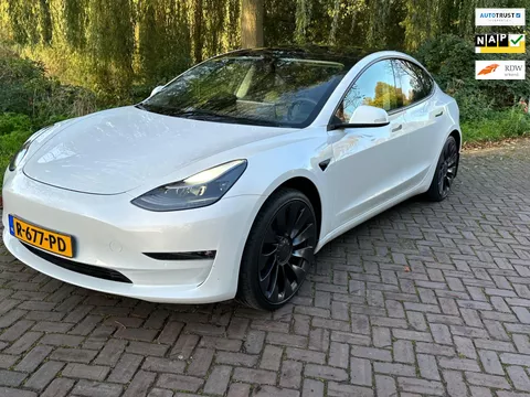 Tesla MODEL 3 Performance 513 pk Carplay ,autopilot 1 Eig. 26000 km b.j. 3-2021 20"lm sfeerverl. velgen ,spoile