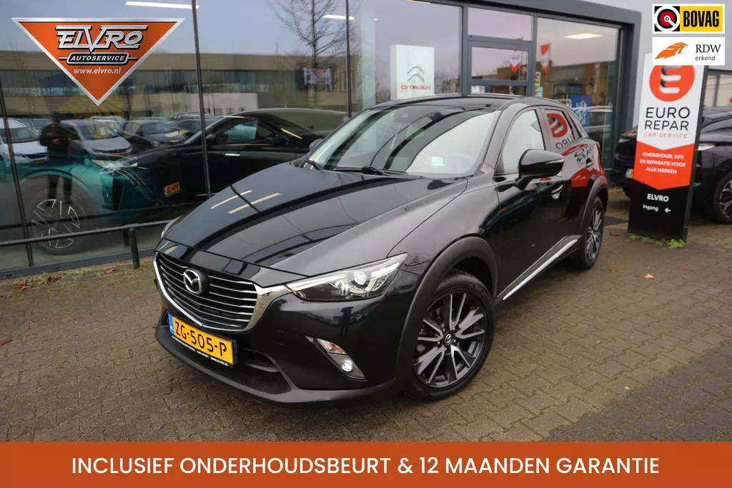 Mazda CX-3 2.0 SkyActiv-G 150 GT-M 4WD AUTOMAAT CLIMA CAMERA HEAD-UP CRUISE PDC V+A STOELVERW TREKHAAK RIJKLAARPRIJS!!