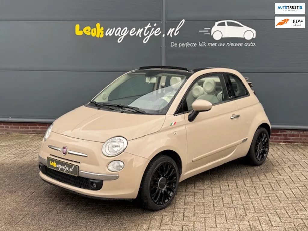 Fiat 500 C 1.2 Lounge Cabrio *cappuccino *velgen nieuwstaat