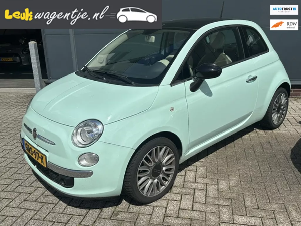 Fiat 500 1.2 Cult *leder *climate *16 inch *mintgroen/zwart
