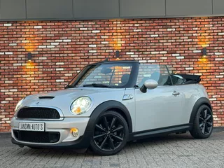 MINI Cabrio 1.6 Cooper S Chili White Silver Nav/Cruise Stoelverw Leer Voll.Onderhoud. UITSTRALING!